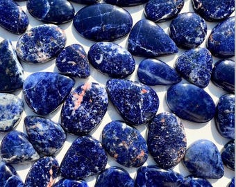 1 KG Lot Natural Sodalite Mix Shape Gemstone Cabochon: Radiant Shape, Jewelry Making