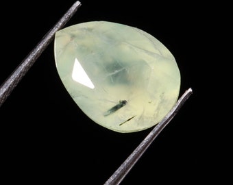 Prehnite Pear Shape Feceted Loose Gemstone For Making Jewelry 6.15 Ct 14X10X7 MM D-994