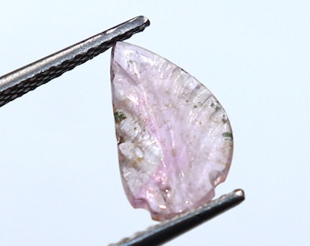 Green Bio Tourmaline Leaf Shape Carved Loose Gemstone For Making Jewelry 10x5x2mm P25