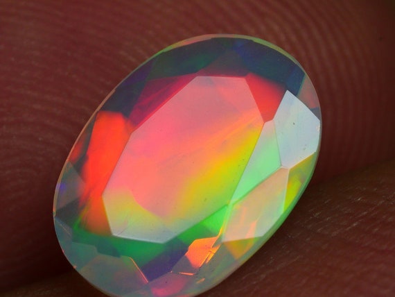 Faceted White Opal: Multi Fire Cut Stone (3x5 to 8x10 Mm)