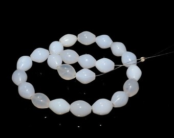 Blue Chalcedony Double Cone Shape Smooth Style Beads 10X8 mm Bracelet 8"