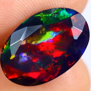 AAA++ Grade Black Opal Faceted Multi Fire Opal Faceted Cut Opal Cut Stone Opal Faceted Fire Opal for Jewelry Making