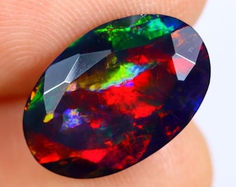 AAA++ Grade Black Opal Facet Multi Fire Opal Facet Cut Opal Cut Stone Opal Facet Fire Opal voor het maken van sieraden