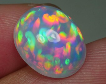 Natural Ethiopian Opal Cabochon: AAA Welo Fire Opal Gemstone
