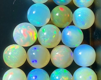 10 Pcs AAA Grade Opal Beads Drilled, Opal Balls Beads, Loose Opal Balls, Natural Ethiopian Opal, Round Shape Opal, Size 8mm, Opal Necklace