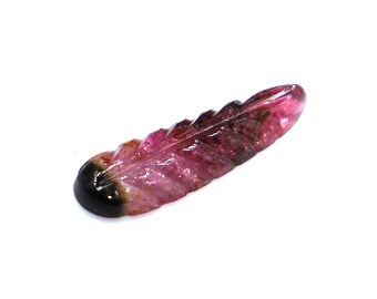 BIO Tourmaline Leaf Shape Carved Loose Gemstone For Making Jewelry 3.50Ct 17X5X3mm P6