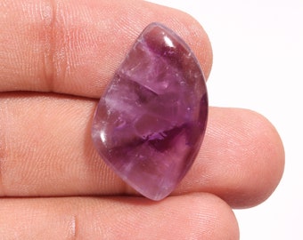 Trapiche Amethyst Cabochon: Fancy Shape Loose Gemstone (20.70 Ct, 28X18X5 MM)