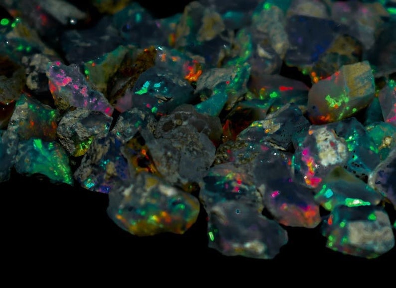 OPAL Black Raw Crystals Bulk Raw Opal Rough Opal Lot Welo Etsy
