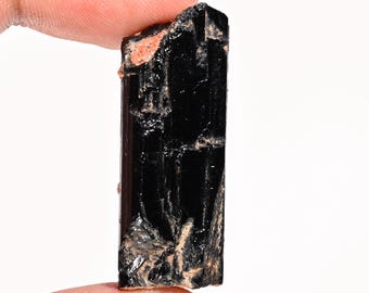 Natural Black Tourmaline Rough Gemstone: 73.00 Ct, 39X15X12 MM
