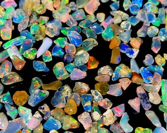 100 Ethiopian Opal Roughs: AAA Grade Natural Opal Gemstones (3-7mm)