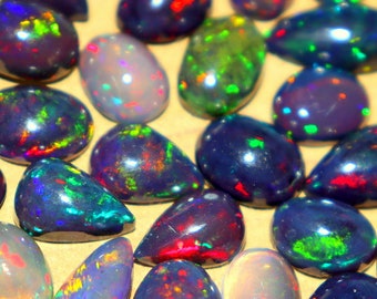 Black Opal Cabochons: Natural Ethiopian Opal Gemstone for Jewelry