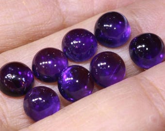 Cabujones de amatista: 10 piezas de gema redonda, de 4 a 14 mm, natural.