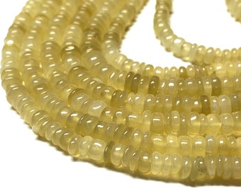 Yellow Opal Beads: 4-6mm Smooth Round Semi Precious Gemstone Strand