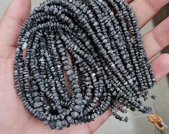 AAAブラックダイヤモンドビーズ、天然ブラックダイヤモンド未カット 