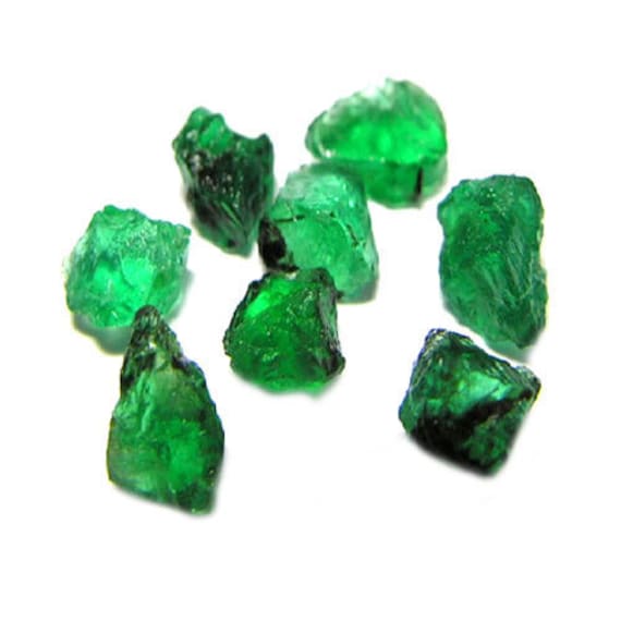 Lot De 100 émeraudes Brutes - Pierres Naturelles Vertes De Zambie - Pour Pendentifs Ou Collection