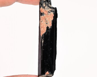 Natural Black Tourmaline Rough Gemstone: 59.20 Ct, 58X12X9 MM