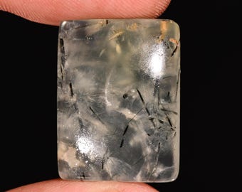 Piedra preciosa suelta de prehnita en forma de rectángulo, cabujón, para hacer joyas, 33,20 ct, 23 x 17 x 7 mm, G-43