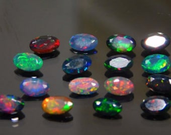 Black Opal Faceted /Fire Welo/Opal Crystal/Opal Raw/Opal Stone/Opal Calibrated Size/Loose Opal/Opal Rough