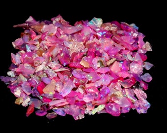 100 Pcs Pink Welo Opal Rough: Ethiopian Multi Fire Opal