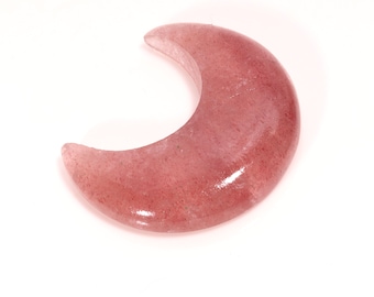 Fantastic Top Quality Natura Strawberry Quartz Moon Shape Cabochon Loose Gemstone For Making Jewelry 44.45 Ct 35X16X7 MM SS-198