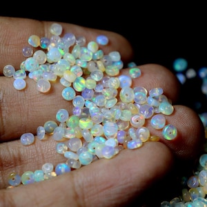 Natural Ethiopian Opal Beads: AAAA+ Welo Opal, Size 3-4mm