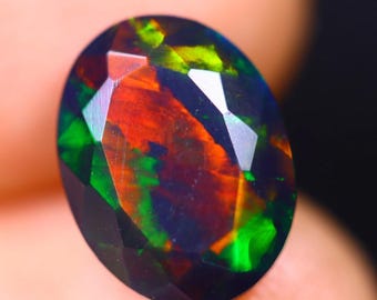 AAA++ Grade Black Opal Faceted Multi Fire Opal Faceted Cut Opal Cut Stone Opal Faceted Fire Opal for Jewelry Making