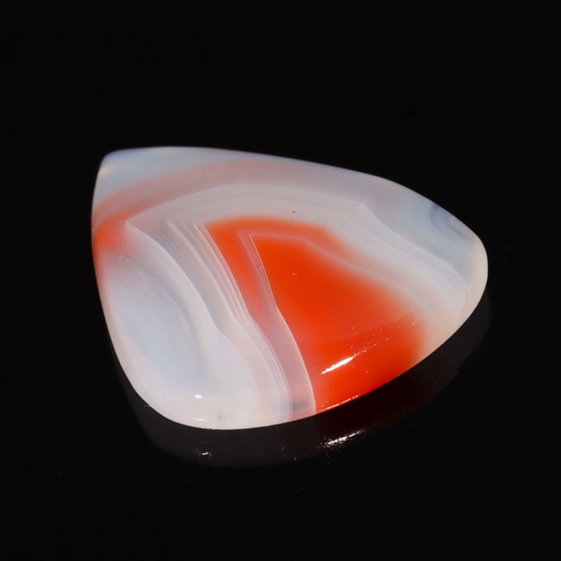 Exclusive Top Quality Natural Red Botswana Agate Pear Shape Cabochon Loose Gemstone For Making Jewelry 29.35 Ct 32X25X5 MM SS-132 image 1