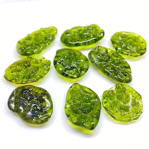 Rough Moldavite Crystal: Raw Gemstone for Jewelry Making (20x17x5mm, 26x16x5mm)