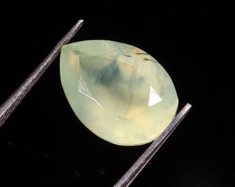 Prehnite Pear Shape Feceted Loose Gemstone For Making Jewelry 5.60 Ct 14X10X7 MM D-995