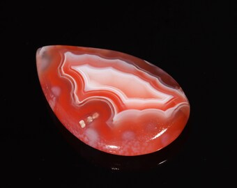 Elegant Top Quality Natural Red Botswana Agate Pear Shape Cabochon Loose Gemstone For Making Jewelry 24.60 Ct 33X20X5 MM SS-133