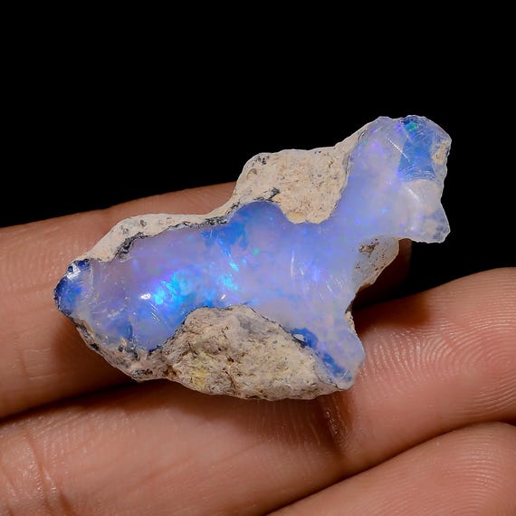 Opale Welo D'Éthiopie 1,30 Carat - Cabochon Blanc Opalescent, Pierre Précieuse Neuve