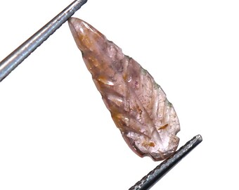 Tourmaline Leaf Shape Carved Loose Gemstone For Making Jewelry 16x6x3mm P15