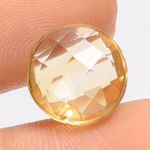Faceted Round Citrine Gemstone: 6.5 Ct Loose Stone, 12mm