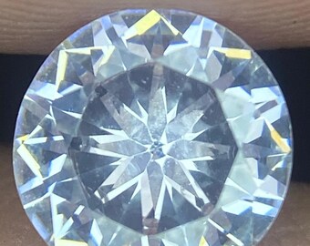 10mm Round White Moissanite Stone: Loose Gemstone