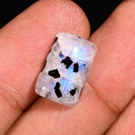 Rainbow Moonstone Cabochon: Rectangle Loose Gemstone (15X10X6 MM