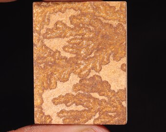 Psilomelane Dendrite Cabochon: Rectangle Loose Gemstone (39X30X6 MM)