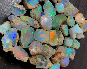 100 Pcs Welo Opal Raw: Ethiopian Fire Opal Gemstone Lot