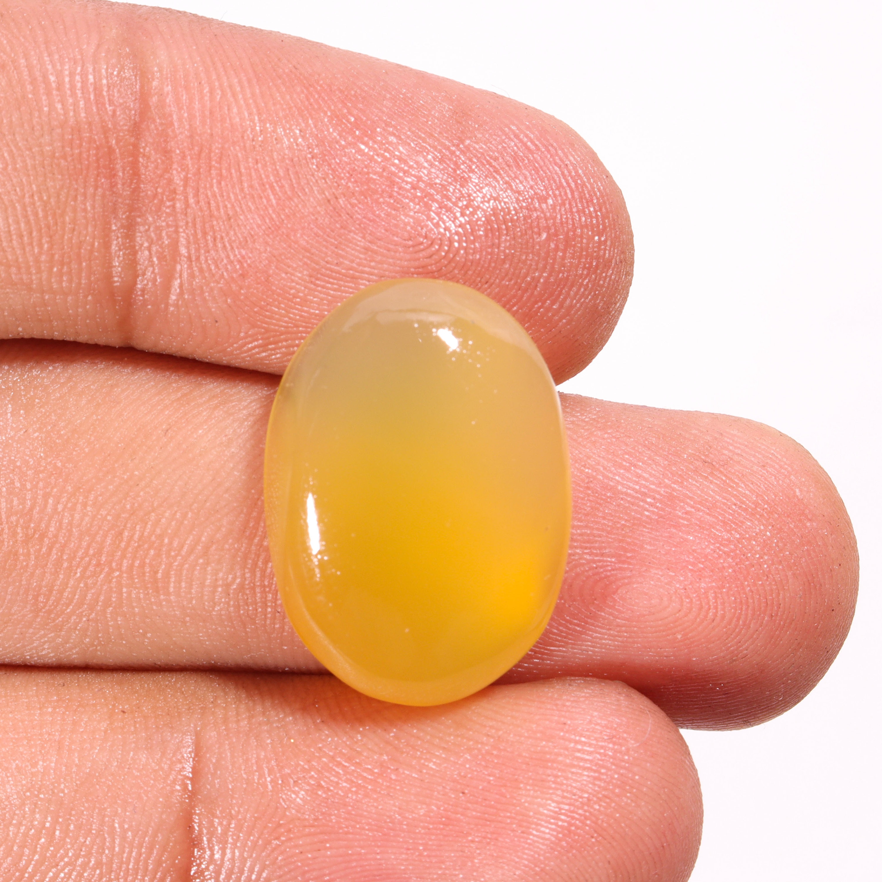 Yellow Chalcedony Cabochon: Oval Gemstone (22X16X6 MM) - Etsy
