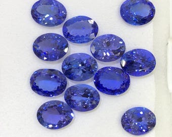 Tanzanite Gemstone Lot: AAA Mixed Shape Faceted Stones (12 pcs, 8x10mm)