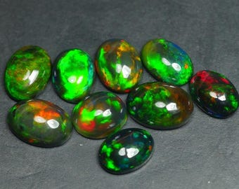 AAA Ethiopian Black Opal Cabochon Lot: Welo Opal Gemstone