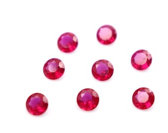 Synthetic Ruby 1000 pcs Round-Diamond Cut -  Available in 1.6mm to 3mm