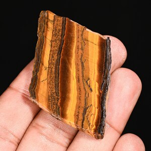 Natural Yellow Tiger Eye Rough Gemstone: Jewelry Making (96.20 Ct, 61X34X5 MM)