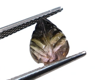 Bio Tourmaline Leaf Shape Carved Loose Gemstone For Making Jewelry 6x9x3mm P18