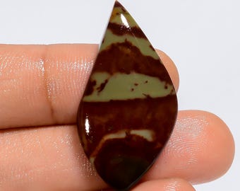 Natural Cherry Creek Jasper Cabochon: Fancy Gemstone (34x16x4 mm)
