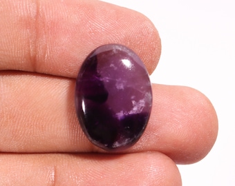 Trapiche Amethyst Cabochon: Oval Loose Gemstone (17.90 Ct, 22X16X6 MM)