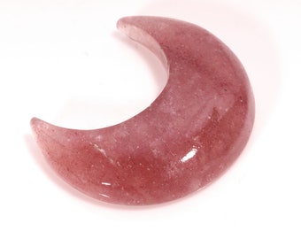 Supreme Top Quality Strawberry Quartz Moon Shape Cabochon Loose Gemstone For Making Jewelry 42.00 Ct 33X14X8 MM SS-203