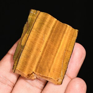 Natural Yellow Tiger Eye Rough Gemstone: Jewelry Making (122.30 Ct, 49X40X6 MM)