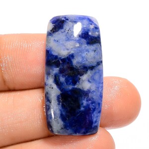 Immaculate Top Grade Quality 100% Natural Sodalite Gemstone Radiant Shape Cabochon Loose Gemstone For Making Jewelry 22.5 Ct 30X14X4mm B-111