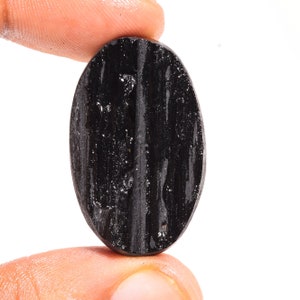 Black Tourmaline Druzy Gemstone, Natural Black Tourmaline Druzy Cabochon, Loose Gemstone For Jewelry Making Supply, Healing Gemstone Crystal