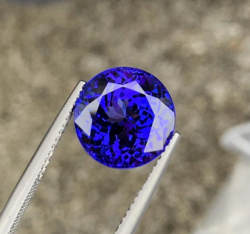 AAAグレード 10 mm ラウンドカット ディープブルー タンザナイト 宝石